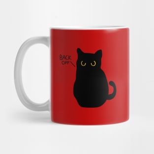 Grumpy angry black cat Mug